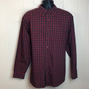 LL Bean XL Red PLAID Long sleeve Buttondown Men’s Shirt Extra Large